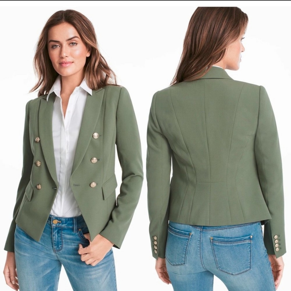 White House Black Market Trophy Olive Blazer Jacket